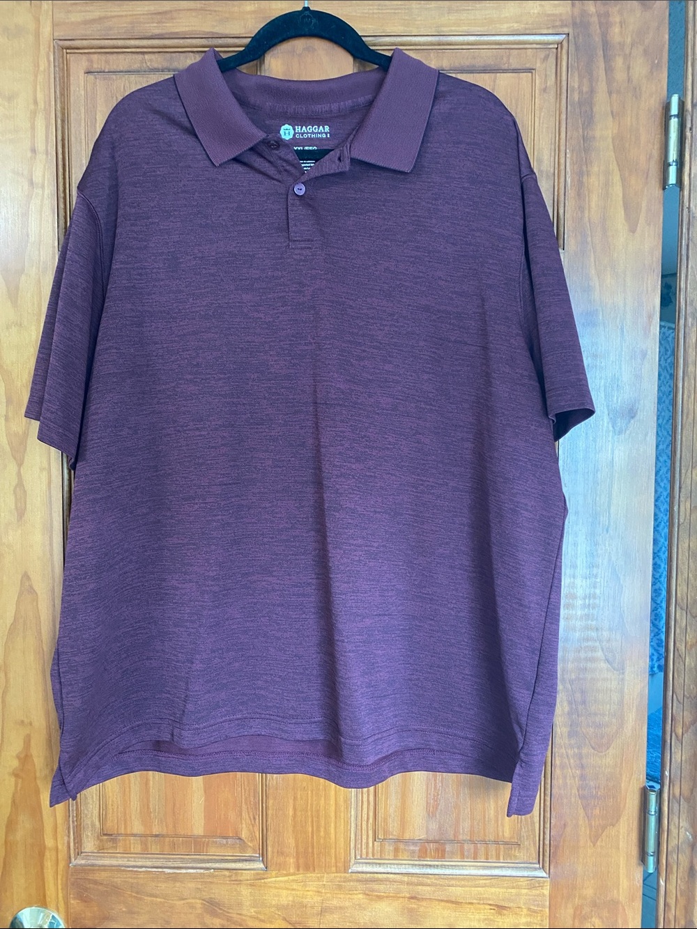 Haggar Men's Heathered Maroon Polo
